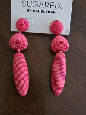 NWT Sugar Fix Coral Pink Wrapped Triple-Drop Earrings